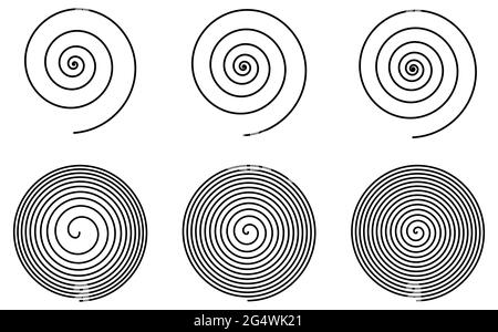 Semplici icone o segni a spirale, diverse versioni Illustrazione Vettoriale