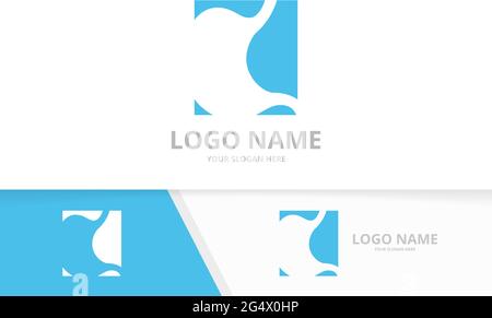 Design creativo del logo dello stomaco. Modello di logotipo del tratto gastrointestinale. Illustrazione Vettoriale