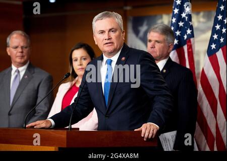 Washington, DC, Stati Uniti. 23 Giugno 2021. 23 giugno 2021 - Washington, DC, Stati Uniti: Rappresentante americano JAMES COMER (R-KY) che parla a una conferenza stampa sulla COVID-19 e la Cina. Credit: Michael Brochstein/ZUMA Wire/Alamy Live News Foto Stock