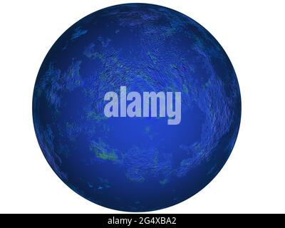 Immagine digitale ad alta risoluzione del pianeta Nettuno isolato su bianco. Foto Stock