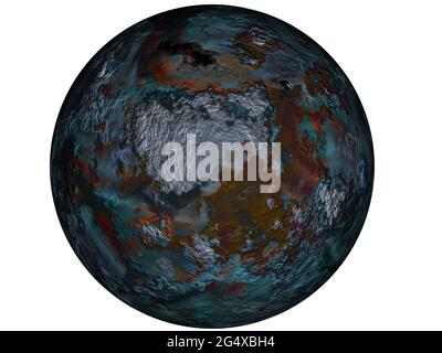 Immagine 3d creata digitalmente del pianeta Saturno. Foto Stock