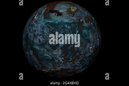 Immagine 3d creata digitalmente del pianeta Saturno. Foto Stock