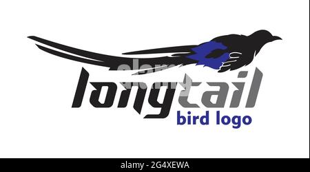 design esclusivo con logo long tail bird Foto Stock