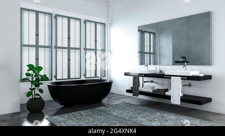 Bagno moderno a casa Foto Stock