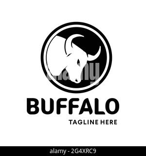 esclusivo design ispirato al logo buffalo Illustrazione Vettoriale