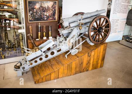 Musée de l'Artillerie - Draguignan (Var, Francia) 65mm Schneider Howitzer / Schneider-Ducrest 1906 Foto Stock