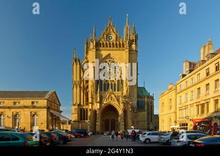 FRANCIA, MOSELLA (57), FACCIATA OCCIDENTALE DELLA CATTEDRALE SAINT-ETIENNE DE METZ Foto Stock