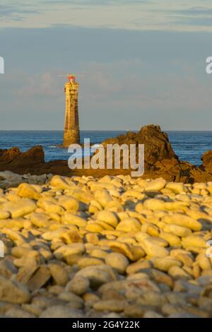 FRANCIA, FINISTERE (29), ILE D'OUESSANT, FARO DI NIVIDIC E PERN POINT Foto Stock