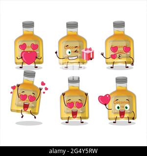 Cocco arrack personaggio cartoon con amore simpatico emoticon. Illustrazione vettoriale Illustrazione Vettoriale