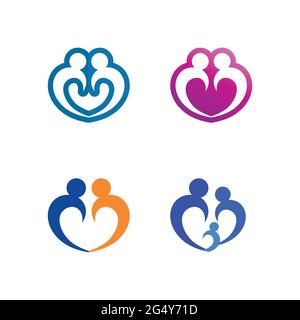 Logo People, Team, Succes People Work, Group and Community, vettore e design del logo Group Company e Business Care, logo Family Icon Succes Illustrazione Vettoriale