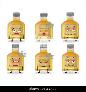Carattere cartoon di arak di cocco con espressione sonnolenta. Illustrazione vettoriale Illustrazione Vettoriale