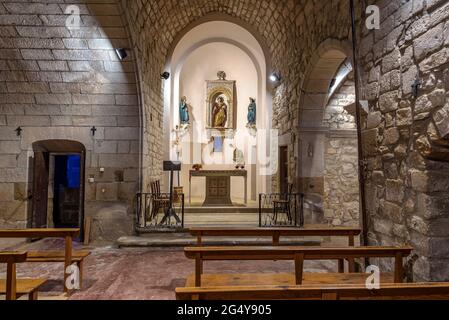 Pale d'altare barocche nella chiesa di Santa Fe de Valldeperes (Navàs, Barcellona, Catalogna, Spagna) ESP: Retablos barrocos de Santa Fe de Valldeperes Foto Stock