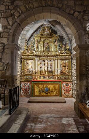 Pale d'altare barocche nella chiesa di Santa Fe de Valldeperes (Navàs, Barcellona, Catalogna, Spagna) ESP: Retablos barrocos de Santa Fe de Valldeperes Foto Stock