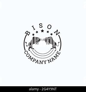 ispirazione esclusiva dal design con logo bison Illustrazione Vettoriale