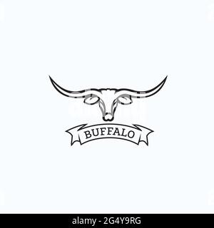 esclusivo design ispirato al logo buffalo Illustrazione Vettoriale