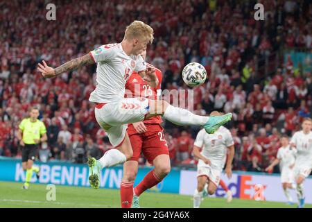 Daniel WASS (DEN) duelli, azione, fase di gruppo, turno preliminare gruppo B, gioco M27, Russia (RUS) - Danimarca (DEN) 1: 4, il 21 giugno 2021 a Copenaghen / Danimarca. Football EM 2020 dal 06/11/2021 al 07/11/2021. Â Foto Stock