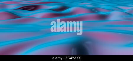 fondo astratto in tessuto satinato con riflessi blu e rossi. rendering 3d Foto Stock