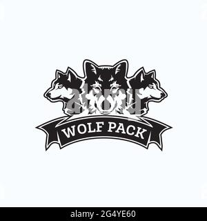 logo esclusivo wolf pack Illustrazione Vettoriale