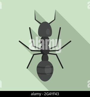 Icona di formica contadina, stile piatto Illustrazione Vettoriale