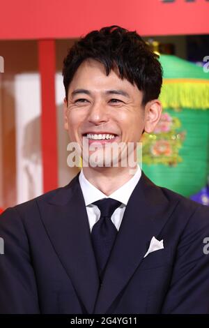 Tokyo, Giappone. 24 giugno 2021. Satoshi Tsumabuki partecipa all'evento di uscita di Detective Chinatown 3 il 24 giugno 2021 a Tokyo, Giappone. Credit: Naoki Nishimura/AFLO/Alamy Live News Foto Stock