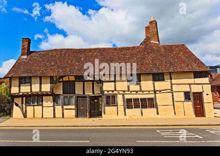 Masons Court, Rother Street, Stratfor-upon-Avon. La più antica casa di Stratford-upon-Avon risalente al 1481 Foto Stock