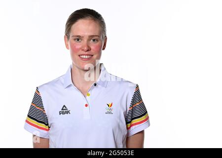 Il belga Julie Van de Velde ha ritratto durante una foto per il Comitato Olimpico Belga BOIC - COIB prima dei Giochi Olimpici di Tokyo 2020, a BRUSSE Foto Stock