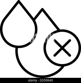 Prodotti regolamentati icona acqua. Contorno prodotti regolamentati Water Vector icona per web design isolato su sfondo bianco Illustrazione Vettoriale