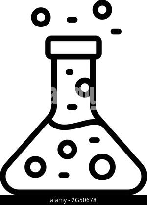 Prodotti regolamentati icona matraccio chimico. Contorno prodotti regolamentati matraccio chimico icona vettoriale per web design isolato su sfondo bianco Illustrazione Vettoriale