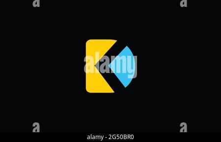 Iniziali DK o KD D e K modello di logo vettoriale a monogramma astratto per le aziende Illustrazione Vettoriale