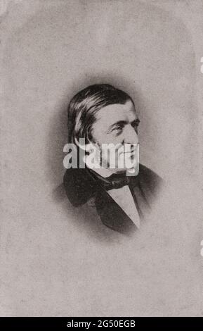 Foto d'epoca di Ralph Waldo Emerson. Ralph Waldo Emerson (25 maggio 1803 – 27 aprile 1882), è stato un saggio americano Foto Stock