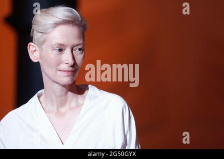 Roma, Romaison presenta l'incarto di Pasolini, nella foto: Tilda Swinton Foto Stock