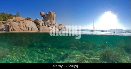 FRANCIA, CORSE DU SUD (2A) GOLFO DI AJACCIO, PORTICCIO, ILE DI ISOLELLA Foto Stock