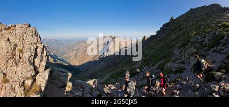 FRANCIA, HAUTE-CORSE (2B) GR 20 NORD, BOCCA DI STAGNU Foto Stock