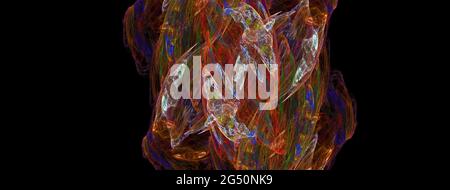 Astratto disegno di sfondo della turbolenza nella geometria dello spazio dell'illustrazione. Lo sfondo è costituito da una struttura frattale multicolore ed è adatto per l'uso in progetti su Foto Stock