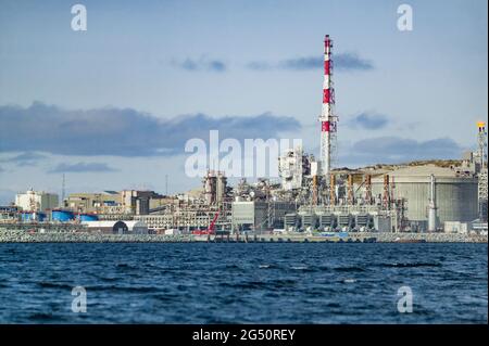 Raffineria di gas a Hammerfest, Norvegia settentrionale Foto Stock