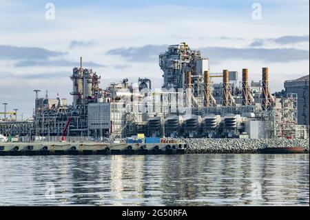 Raffineria di gas a Hammerfest, Norvegia settentrionale Foto Stock