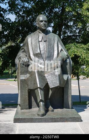 Statua dell'ex primo ministro canadese Louis St-Laurent a Ottawa, Canada Foto Stock