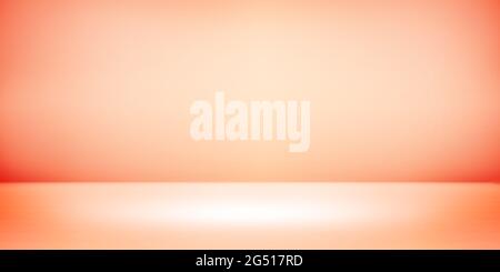 Bright 3D rendering moderno Abstract Empty Room concetto di sfondo. Spazio vuoto arancione più recente Foto Stock
