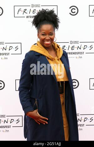 Jamelia, Comedy Central UKS FRIENSFEST - Arrivi VIP, Clapham Common, Londra, Regno Unito, 24 giugno 2021, Foto di Richard Goldschmidt Foto Stock