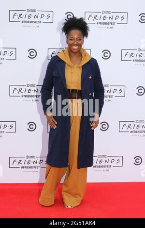 Jamelia, Comedy Central UKS FRIENSFEST - Arrivi VIP, Clapham Common, Londra, Regno Unito, 24 giugno 2021, Foto di Richard Goldschmidt Foto Stock