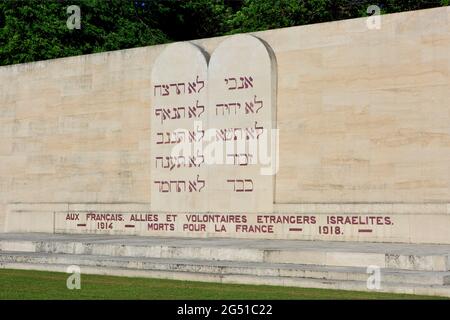 Monumento israelita (Monumento Israelita) per gli Israeliti che hanno combattuto nell'esercito francese durante la prima guerra mondiale a Fleury-devant-Douaumont (Mosa), Francia Foto Stock