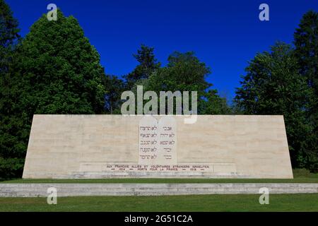 Monumento israelita (Monumento Israelita) per gli Israeliti che hanno combattuto nell'esercito francese durante la prima guerra mondiale a Fleury-devant-Douaumont (Mosa), Francia Foto Stock