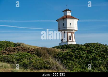 Isola del Mare del Nord di Langeoog, punto di riferimento dell'isola, la torre dell'acqua, bassa Sassonia, Germania, Foto Stock