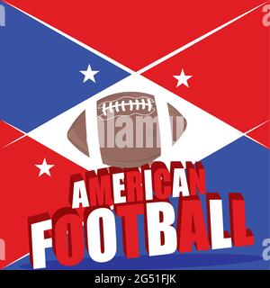 Pallone da calcio in un poster americano Illustrazione Vettoriale