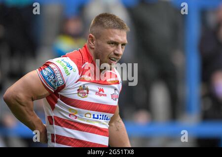 Matty Russell (2) di Leigh Centurions in azione durante il gioco Foto Stock