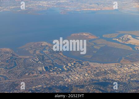 Vista aerea della città di San Mateo in California Foto Stock