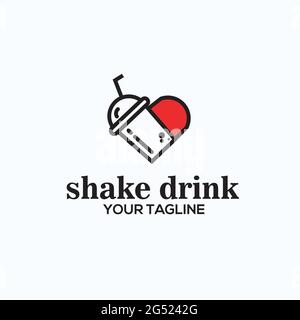 ispirazione esclusiva dal design con il logo shake drink Illustrazione Vettoriale