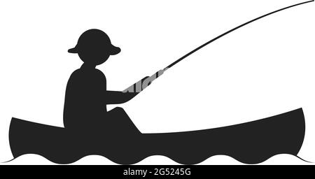 Pesca kayak icona disegno modello vettore isolato illustrazione Illustrazione Vettoriale