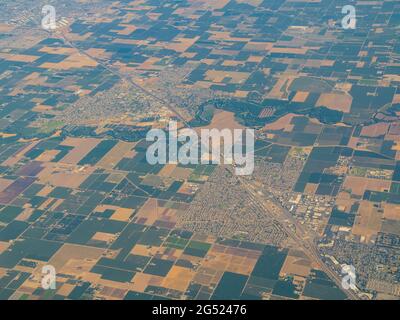 Vista aerea del Ripon, zona di Salida in California Foto Stock