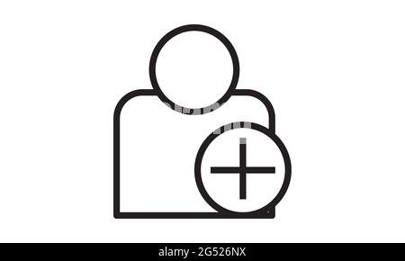 icona aggiungi contatto. Elemento di semplice icona per siti web, web design, app mobile, grafica info. Icona di linea spessa per il disegno e lo sviluppo di Web site, Illustrazione Vettoriale